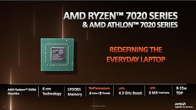 AMD 发表代号 Mendocino 的 U 系列 APU 平台，采用 Zen 2 架构锁定入门级笔电产品